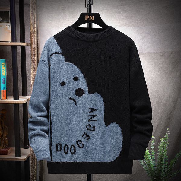men's sweaters large size lazy round neck color matching full-print sweater knit sweatshirt ins net red autumn and winter new products, Black;brown
men's sweaters large size lazy round neck color matching full-print sweater knit sweatshirt ins net red autumn and winter new products, Black;brown