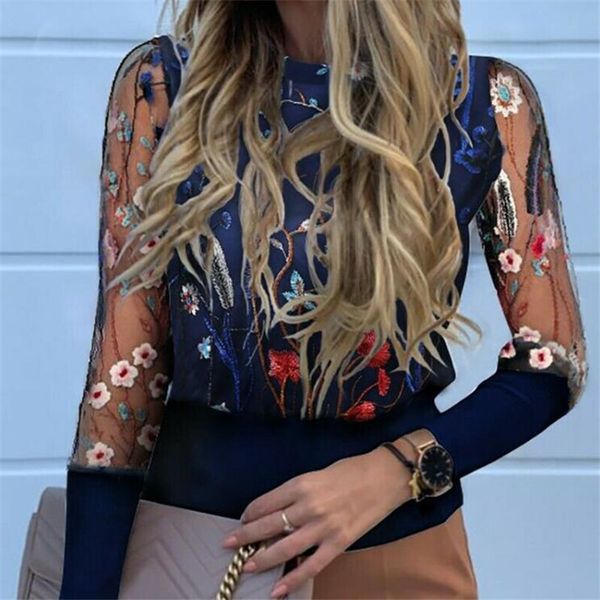 2021 new women mesh sheer flower embroidery long sleeve blouse fashion o neck transparent lace shirt female zc3j, White
2021 new women mesh sheer flower embroidery long sleeve blouse fashion o neck transparent lace shirt female zc3j, White