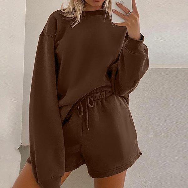 women's tracksuits tracksuit women full sleeve elastic waist shorts two piece set autumn woman outfit solid casual round neck loose sui, Gray
women's tracksuits tracksuit women full sleeve elastic waist shorts two piece set autumn woman outfit solid casual round neck loose sui, Gray
