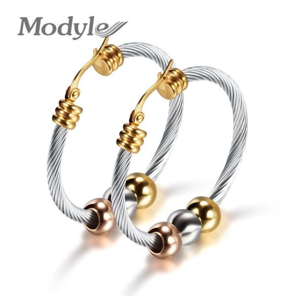 hoop & huggie modyle punk 316l stainless steel earrings gold silver color beads stud for women wedding jewelry gift, Golden;silver
hoop & huggie modyle punk 316l stainless steel earrings gold silver color beads stud for women wedding jewelry gift, Golden;silver