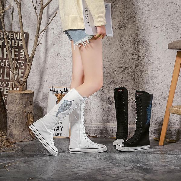 boots hip hop footwear women shoes diamond knee-high stage show canvas street dance sneakers zipper flat trend, Black
boots hip hop footwear women shoes diamond knee-high stage show canvas street dance sneakers zipper flat trend, Black