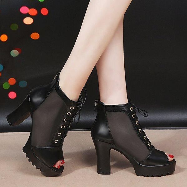 boots women's net shoes single spring and summer mesh fish mouth high heels waterproof platform, Black
boots women's net shoes single spring and summer mesh fish mouth high heels waterproof platform, Black