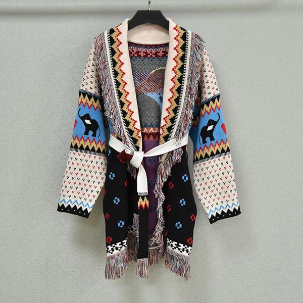 women's wool & blends fashion designer 2021 autumn winter midi coat women vintage printed tassel fashionable cashmere, Black
women's wool & blends fashion designer 2021 autumn winter midi coat women vintage printed tassel fashionable cashmere, Black