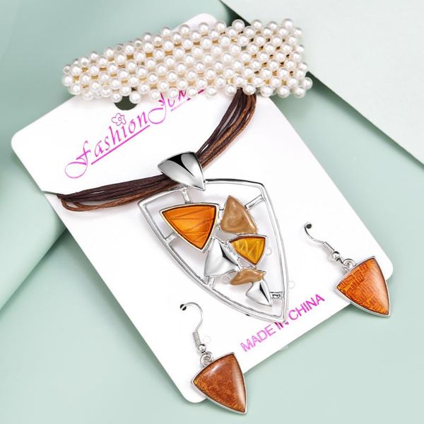 earrings & necklace hesiod antique retro leather rope geometric pendant imitation pearl hairpin wedding jewelry sets for women wholesale, Silver
earrings & necklace hesiod antique retro leather rope geometric pendant imitation pearl hairpin wedding jewelry sets for women wholesale, Silver