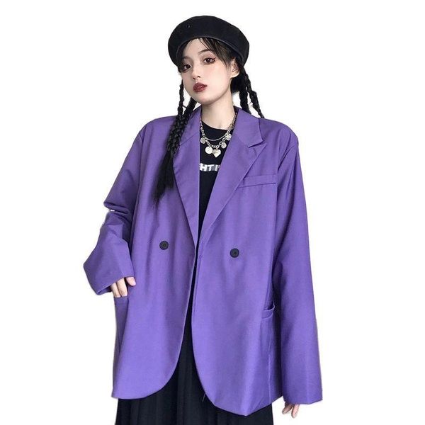 women's suits & blazers 2022 fashion suit jacket women clothing spring autumn harajuku retro cool purple casual loose blazer coats d638, White;black
women's suits & blazers 2022 fashion suit jacket women clothing spring autumn harajuku retro cool purple casual loose blazer coats d638, White;black