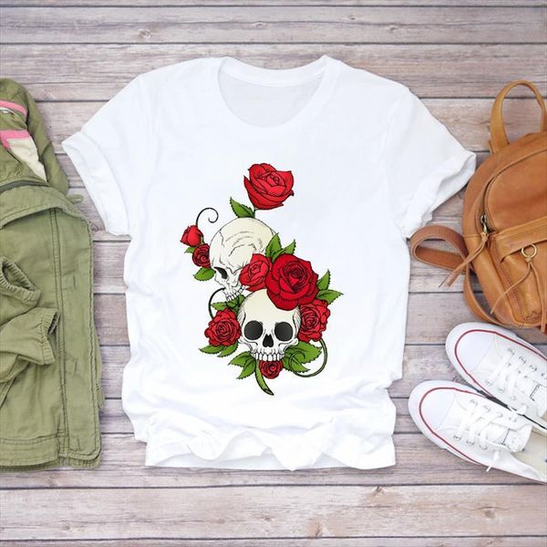 men summer skull flower t shirts floral 90s cute lady fashion print ladies mens graphic female tee, White;black
men summer skull flower t shirts floral 90s cute lady fashion print ladies mens graphic female tee, White;black