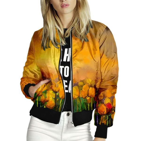 women's jackets women floral 3d printed ladies zipper bomber outwears spring autumn long sleeve short thin slim casual biker coats 2021, Black;brown
women's jackets women floral 3d printed ladies zipper bomber outwears spring autumn long sleeve short thin slim casual biker coats 2021, Black;brown