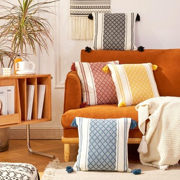 cushion/decorative pillow cotton bohemian throw covers hand-woven tufted tasseled cushion cover geometry hold sofa 45x45cm for home decorati
cushion/decorative pillow cotton bohemian throw covers hand-woven tufted tasseled cushion cover geometry hold sofa 45x45cm for home decorati