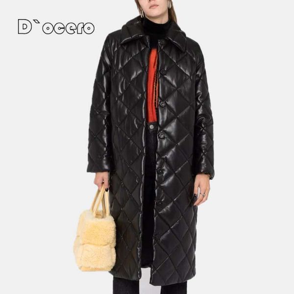 women's leather & faux d`ocero 2021 winter jacket women long warm windproof cotton quilted coat pu oversized femme outerwear parka, Black
women's leather & faux d`ocero 2021 winter jacket women long warm windproof cotton quilted coat pu oversized femme outerwear parka, Black