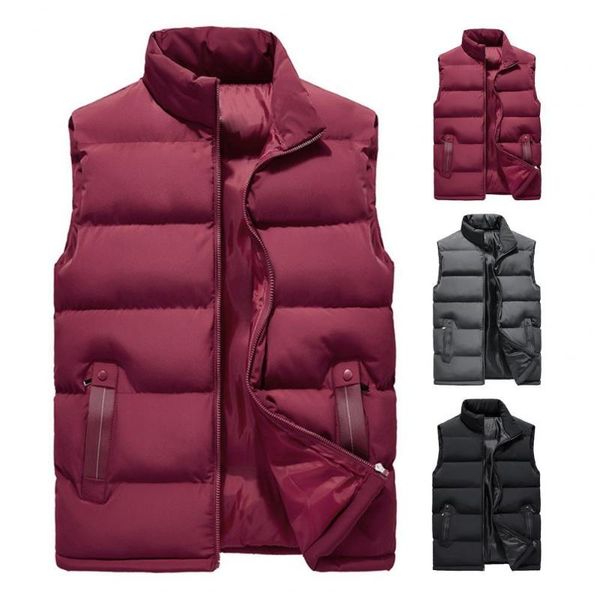 men's vests sleeveless zipper closure men waistcoat slim fit stand collar solid color padded coat male clothes, Black;white
men's vests sleeveless zipper closure men waistcoat slim fit stand collar solid color padded coat male clothes, Black;white