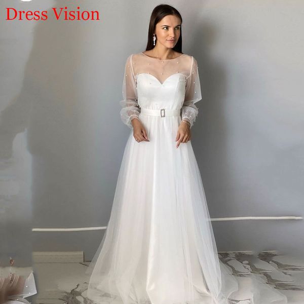 2021 lace pearls long sleeves mariee vestido wedding simple robe de soiree bride to be 8kay, White
2021 lace pearls long sleeves mariee vestido wedding simple robe de soiree bride to be 8kay, White