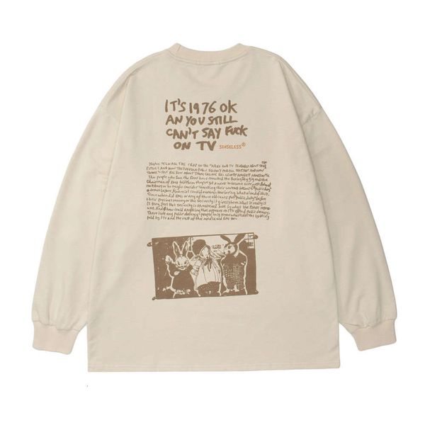 letter print pullover sweater men's american fashion brand loose long sleeve bf lazy wind round neck bottomed shirt, Black
letter print pullover sweater men's american fashion brand loose long sleeve bf lazy wind round neck bottomed shirt, Black