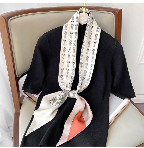 scarves 2021 animal cat print woman small silk scarf spring autumn ribbon luxury neck long female headband bag strap, Blue;gray
scarves 2021 animal cat print woman small silk scarf spring autumn ribbon luxury neck long female headband bag strap, Blue;gray