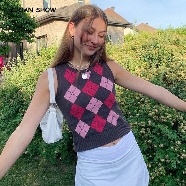 preppy style purple argyle plaid knitted sweater vest women 90s vintage korean clothing striped v neck tank y2k knitwear, White;black
preppy style purple argyle plaid knitted sweater vest women 90s vintage korean clothing striped v neck tank y2k knitwear, White;black