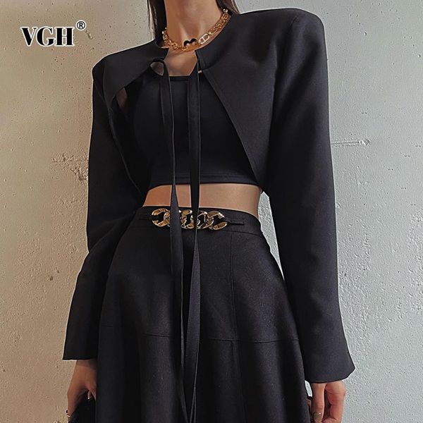 women's suits & blazers vgh black lace up bowknot blazer for women notched long sleeve vintage short casual female fashion clothing 202, White;black
women's suits & blazers vgh black lace up bowknot blazer for women notched long sleeve vintage short casual female fashion clothing 202, White;black