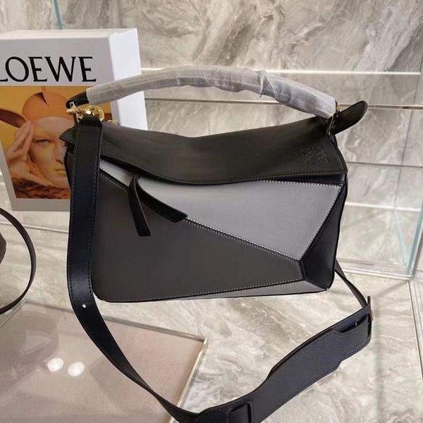 luo yiwei geometric color matching messenger bag handbag