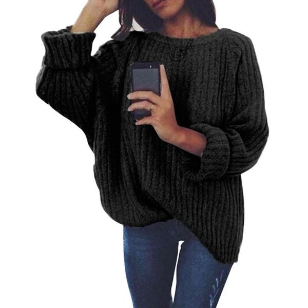 women's sweaters fashion long sleeve round neck ribbed women winter loose pullover causal sweater, White;black
women's sweaters fashion long sleeve round neck ribbed women winter loose pullover causal sweater, White;black