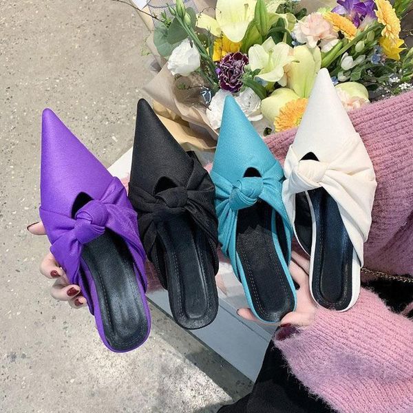 slippers women's solid pointed toe ladies shoes low heels bow-knot woman sandals shallow casual female summer footwear 2021, Black
slippers women's solid pointed toe ladies shoes low heels bow-knot woman sandals shallow casual female summer footwear 2021, Black