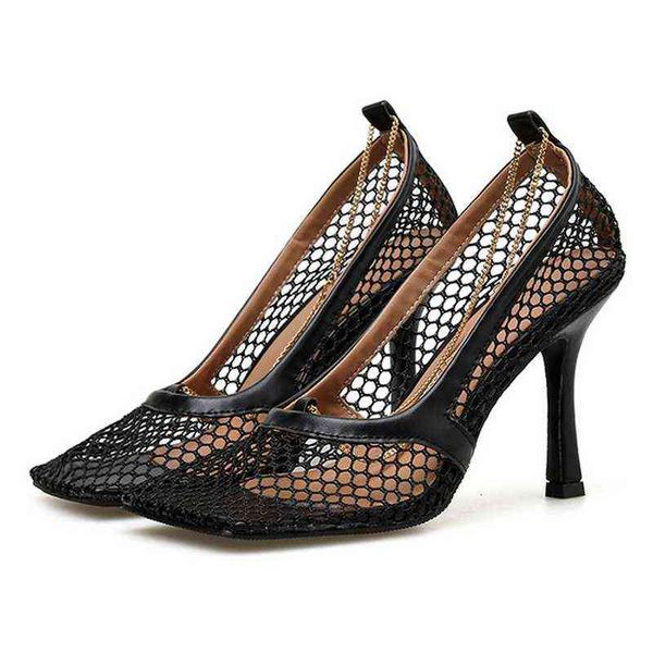 sandals large size 36-43 mesh pumps female square toe high heel chain stiletto hollow party dress shoe 220310, Black
sandals large size 36-43 mesh pumps female square toe high heel chain stiletto hollow party dress shoe 220310, Black