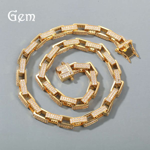 hip hop fashion square box chain copper inlaid zircon jewelry buckle 8mm cuba chain chaoren clavicle chain, Silver
hip hop fashion square box chain copper inlaid zircon jewelry buckle 8mm cuba chain chaoren clavicle chain, Silver