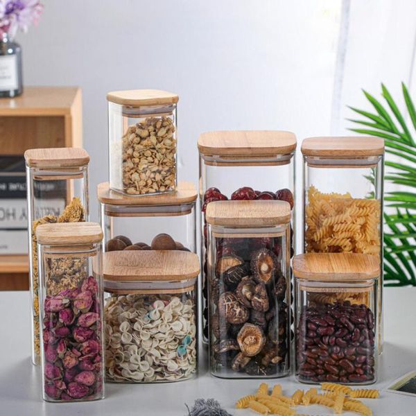 storage bottles & jars glass and lid for kitchen food cereal pasta tea flower seasoning sealed containers with bamboo
storage bottles & jars glass and lid for kitchen food cereal pasta tea flower seasoning sealed containers with bamboo