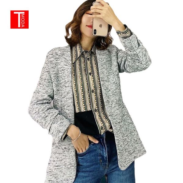 women's suits & blazers tmoda765 2021 fashion blazer women spring autumn elegant office lady gray none button female jacket clothes fem, White;black
women's suits & blazers tmoda765 2021 fashion blazer women spring autumn elegant office lady gray none button female jacket clothes fem, White;black
