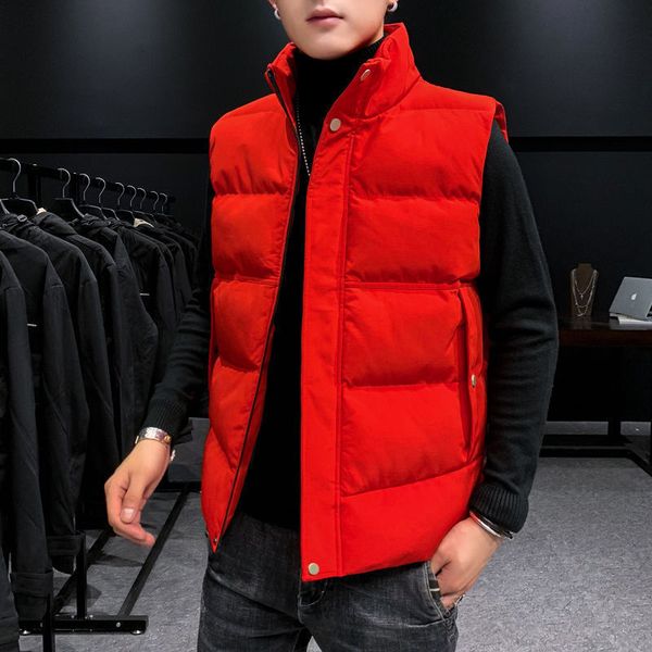 2021 new waistcoat winter vest with no sleeves and down cotton warm stand collar for men's jacket, Black;white
2021 new waistcoat winter vest with no sleeves and down cotton warm stand collar for men's jacket, Black;white