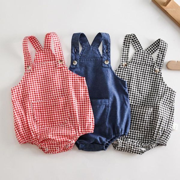 korean style born baby lattice jumpsuit overall toddler boys girl rompers cotton sleeveless summer girls clothes, Blue 
korean style born baby lattice jumpsuit overall toddler boys girl rompers cotton sleeveless summer girls clothes, Blue