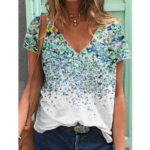 women's t-shirt summer women t-shirts flower print street v-neck casual pullover fashion loose tee oversize clothes, White
women's t-shirt summer women t-shirts flower print street v-neck casual pullover fashion loose tee oversize clothes, White