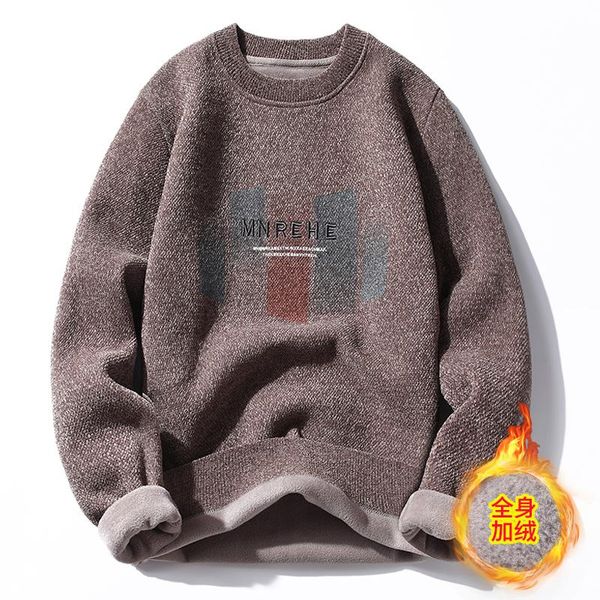 men's hoodies & sweatshirts bottom sweater long sleeve autumn and winter round collar with fleece thick knit casual sports pullover, Black
men's hoodies & sweatshirts bottom sweater long sleeve autumn and winter round collar with fleece thick knit casual sports pullover, Black