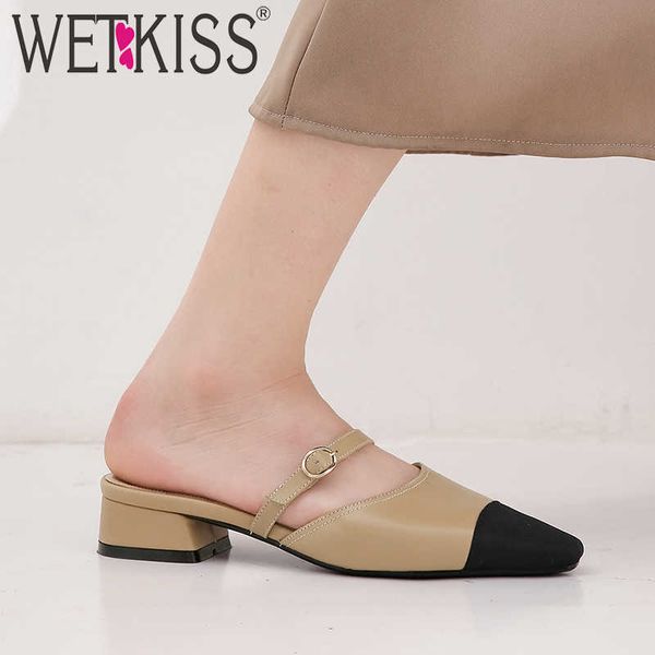 wetkiss thick low heels slippers women summer slides shoes cow leather mules shoes ladies stitching shoes female black 210630
wetkiss thick low heels slippers women summer slides shoes cow leather mules shoes ladies stitching shoes female black 210630
