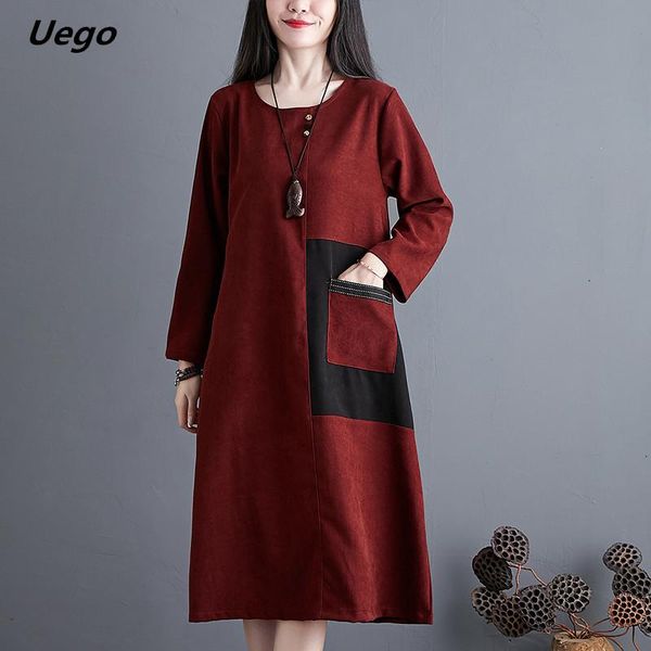 casual dresses uego long sleeve autumn dress patchwork pockets cotton loose women office lady work spring female midi, Black;gray
casual dresses uego long sleeve autumn dress patchwork pockets cotton loose women office lady work spring female midi, Black;gray