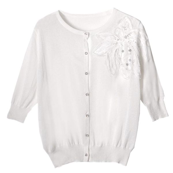 women's knits & tees ice silk tencel linen blend jacquard knit women summer short cardigans sunscreen thin coat diamond buttons s-2xl, White
women's knits & tees ice silk tencel linen blend jacquard knit women summer short cardigans sunscreen thin coat diamond buttons s-2xl, White