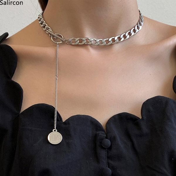 pendant necklaces korean fashion silver color stainless steel short clavicle chain choker necklace for women long tassel jewelry 
pendant necklaces korean fashion silver color stainless steel short clavicle chain choker necklace for women long tassel jewelry