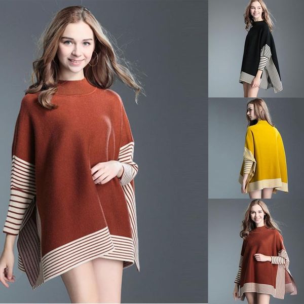 women autumn winter bat sleeves knitted sweater striped loose pullover personality irregular split hem jumper streetwear, White;black
women autumn winter bat sleeves knitted sweater striped loose pullover personality irregular split hem jumper streetwear, White;black