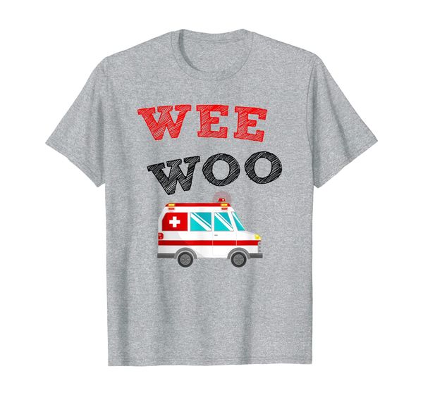 wee woo ambulance amr funny ems emt paramedic shirt gifts t-shirt, White;black