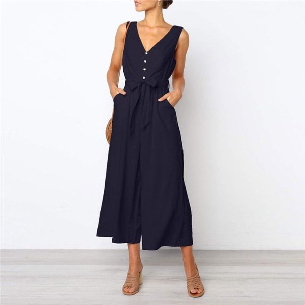 women's jumpsuits & rompers summer women fashion 2021 est spring sleeveless button backless high waisted wide playsuits beach jumpsuit, Black;white
women's jumpsuits & rompers summer women fashion 2021 est spring sleeveless button backless high waisted wide playsuits beach jumpsuit, Black;white