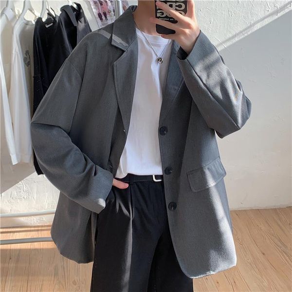 Spring Autumn Solid Color Suit Jacket Men Korean Loose Business Casual Suit Men's Streetwear Retro Slim Social Jacket Men, White;black
Spring Autumn Solid Color Suit Jacket Men Korean Loose Business Casual Suit Men's Streetwear Retro Slim Social Jacket Men, White;black