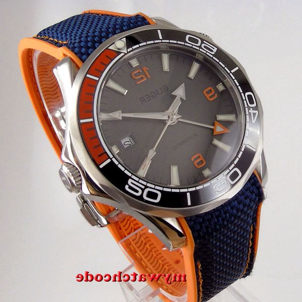 41mm bliger sapphire glass dg2813 / miyota8215 automatic movement ceramic plated bezel rubber strap casual men watch, Slivery;brown
41mm bliger sapphire glass dg2813 / miyota8215 automatic movement ceramic plated bezel rubber strap casual men watch, Slivery;brown