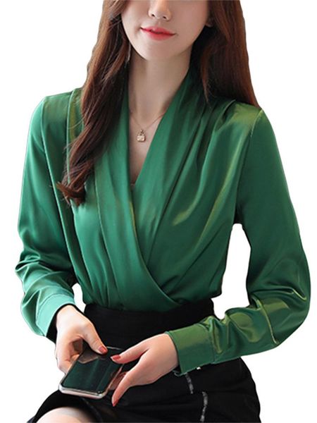 women's blouses & shirts spring autumn korean fashion silk women satin solid womens and plus size xxl pink long sleeve, White
women's blouses & shirts spring autumn korean fashion silk women satin solid womens and plus size xxl pink long sleeve, White