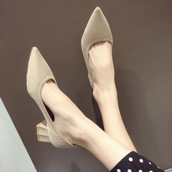 dress shoes fashion breathable stretchy pumps pointy toe med chunky heels slip on v mouth women casual office lady qf5c, Black
dress shoes fashion breathable stretchy pumps pointy toe med chunky heels slip on v mouth women casual office lady qf5c, Black