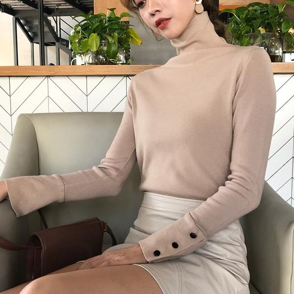 women's sweaters fashion women knitted sweater turtleneck thicken slim all-match knitwear pullovers, White;black
women's sweaters fashion women knitted sweater turtleneck thicken slim all-match knitwear pullovers, White;black