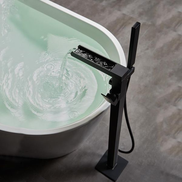 bathroom floor stand bathtub faucet black gold brushed brass waterfall spout single handle shower mixer tap with hand shower set
bathroom floor stand bathtub faucet black gold brushed brass waterfall spout single handle shower mixer tap with hand shower set