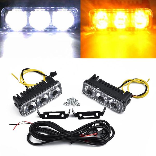 working light 2pcs car daytime running lights 3-led white drl amber auto front fog lamp worklight automobile accessories
working light 2pcs car daytime running lights 3-led white drl amber auto front fog lamp worklight automobile accessories