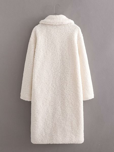 2021 new winter woman soft warm fleece long coat white single breasted outwear female clothes d7vd, Black
2021 new winter woman soft warm fleece long coat white single breasted outwear female clothes d7vd, Black