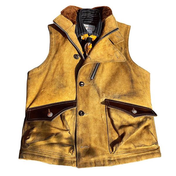 men's vests super quality j-9 vintage heavy 22 oz canvas waterroof cow leather patch casual vest, Black;white
men's vests super quality j-9 vintage heavy 22 oz canvas waterroof cow leather patch casual vest, Black;white