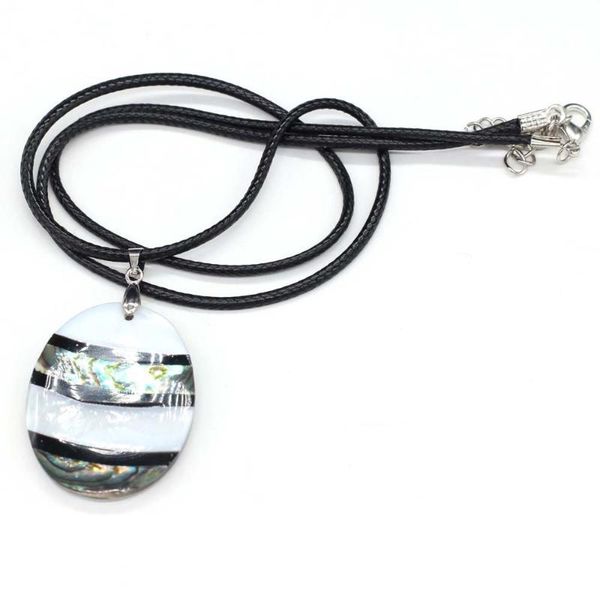 pendant necklaces natural shell necklace exquisite elliptical abalone white black charms wax thread for women jewelry, Silver
pendant necklaces natural shell necklace exquisite elliptical abalone white black charms wax thread for women jewelry, Silver