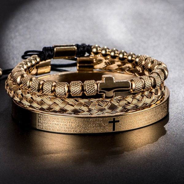 3pcs/set set stainless steel bracelet hip hop men jewelry cross charm open brangle carving spanish scripture pulseira bileklik, Golden;silver
3pcs/set set stainless steel bracelet hip hop men jewelry cross charm open brangle carving spanish scripture pulseira bileklik, Golden;silver