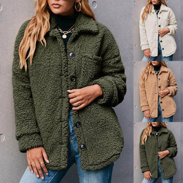 women's jackets women casual autumn winter cardigan pocket long-sleeved lapel double-faced fleece buttons solid color coat, Black;brown
women's jackets women casual autumn winter cardigan pocket long-sleeved lapel double-faced fleece buttons solid color coat, Black;brown