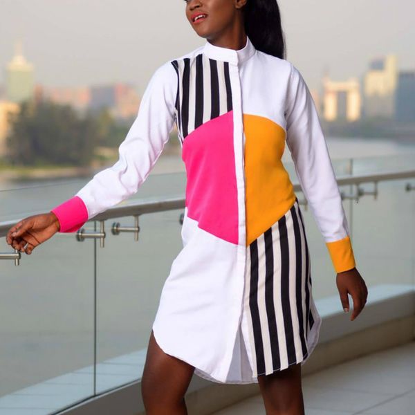 2021 new black white shirt casual loose patchwork long sleeves stand collar spring summer fashion button up african ladies vestidos jez2, Black;gray
2021 new black white shirt casual loose patchwork long sleeves stand collar spring summer fashion button up african ladies vestidos jez2, Black;gray